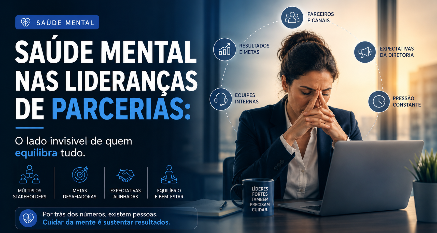Liderar uma área de canais e parcerias significa equilibrar interesses de parceiros, diretoria, equipes internas e resultados de negócio. O que poucos enxergam é o impacto emocional dessa responsabilidade. Neste artigo, discutimos os desafios da saúde mental nas lideranças de parcerias, os fatores que tornam esses profissionais especialmente vulneráveis ao esgotamento e o que empresas podem fazer para construir ambientes mais saudáveis e sustentáveis.